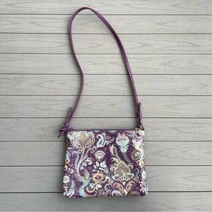 Sydney Love Purple Floral Paisley Faux Leather Crossbody Bag